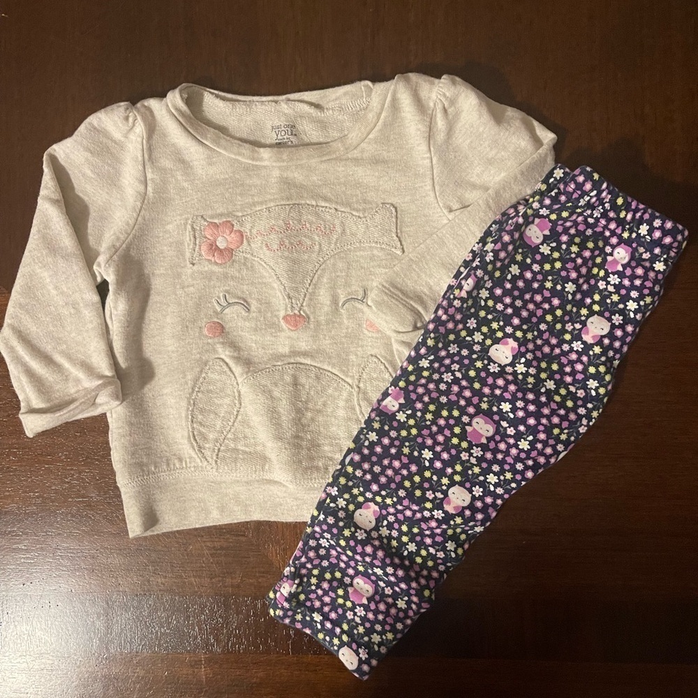 Carter’s | 2 piece owl outfit | 12 mo